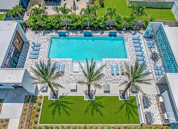 a multicolored geometric pattern with squares and triangles at Elements on Third Apartments, St. Petersburg, FL