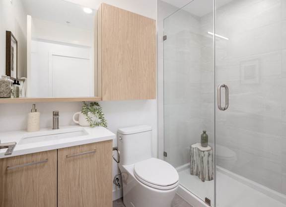 a small bathroom with a toilet and a shower