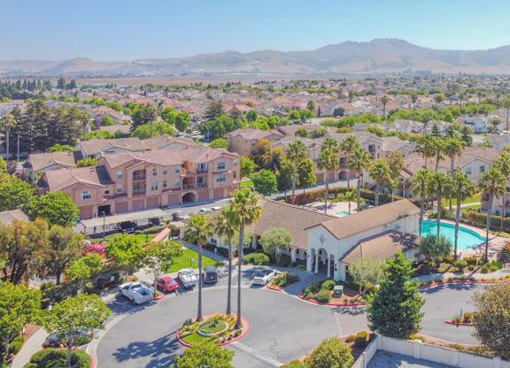 Aerial at Palm Court Apartments, Salinas, CA, 93906