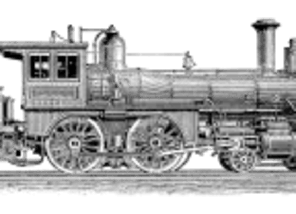 a silver and black train engine on a green  at Smith and Porter, Atlanta, 30313