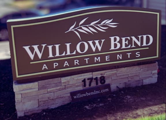 Property Signage at Willow Bend Apartments, Durham, NC