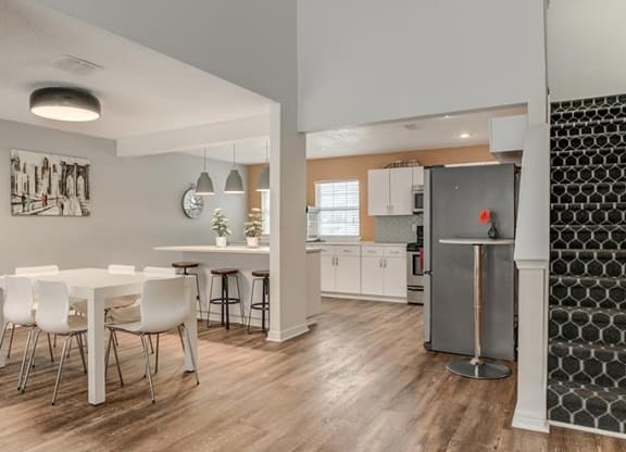 Kitchen With Staircase View at Aspen Landing, Kansas City, 64137