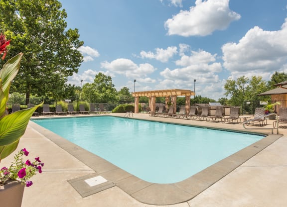 the swimming pool at Lodge of Overland Park Apartments, Overland Park , KS 66212