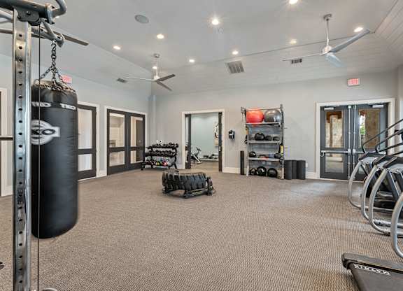 A Gym with a Punching Bag at Citadel at Westpointe Apartments, Texas, 78245