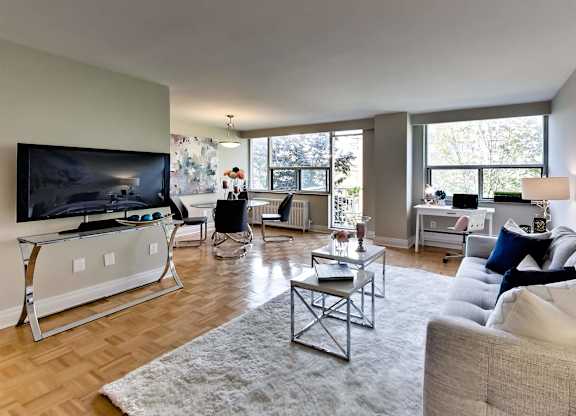 a living room with a couch and a tv