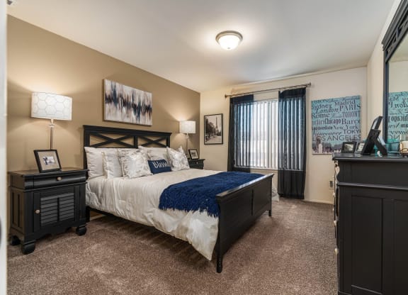 Spacious Bedroom with natural light at Knottingham Apartments in Clinton Township, MI