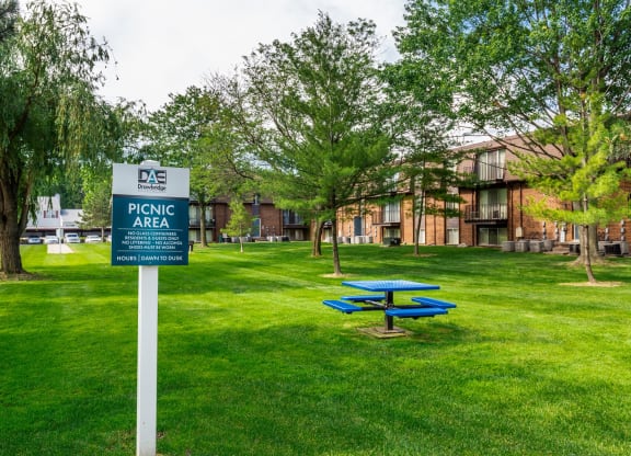 Picnic Area at Drawbridge Apartments, Harrison Township, Michigan