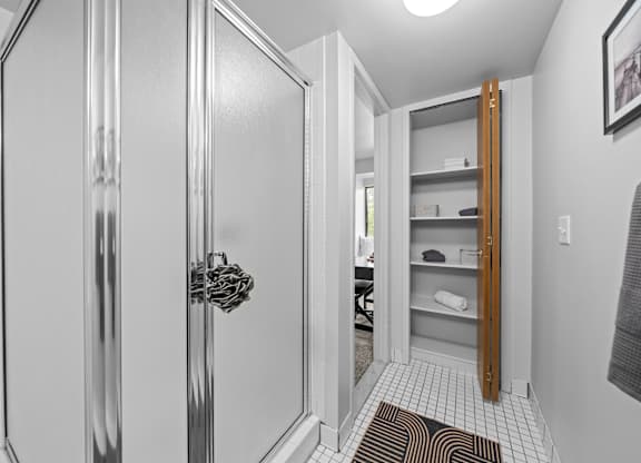 Posh bathroom at Dover Hills Apartments in Kalamazoo