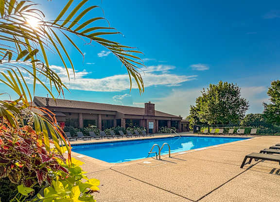 Heated swimming pool at Dover Hills Apartments in Kalamazoo