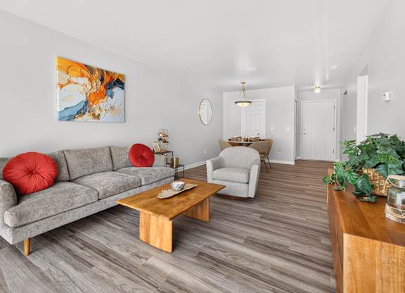 Spacious Living and Dining Room at Lakeside Village Apartments in Clinton Township, MI