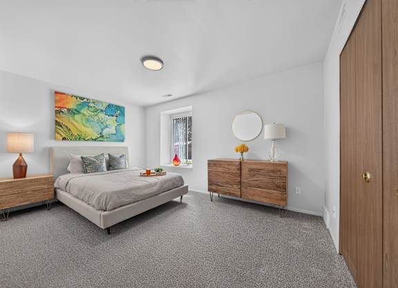 Spacious Bedroom at Lakeside Village Apartments in Clinton Township, MI.