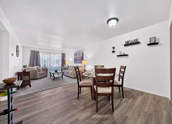 Spacious dining and living area at Eastwood Village Apartments in Clinton Township, MI.
