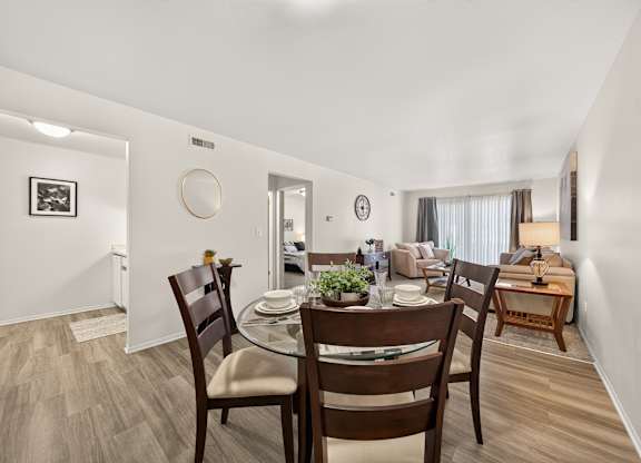 Spacious dining and kitchen area at Eastwood Village Apartments in Clinton Township, MI.