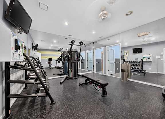 24-hour fitness center at Eastwood Village Apartments in Clinton Township, MI.