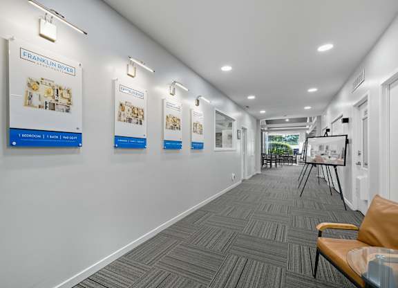 Main Lobby at Franklin River Apartments, Southfield, 48034