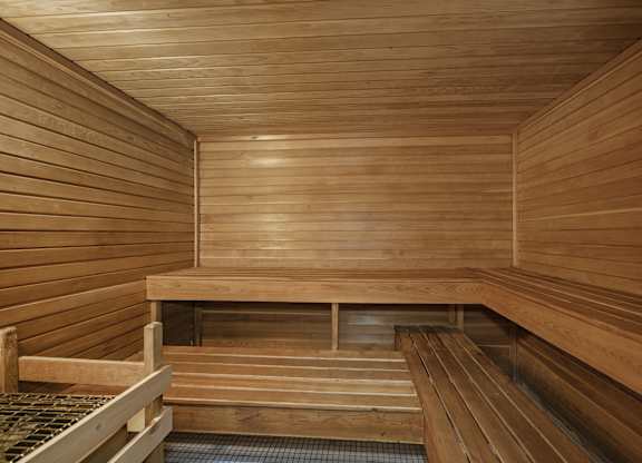 Beautiful dry sauna room at Franklin River Apartments, Southfield