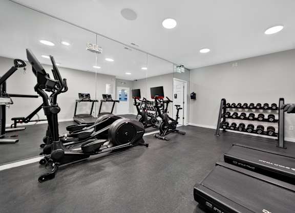 State-of-the-art 24-hour fitness and wellness center at Franklin River Apartments in Southfield, MI.