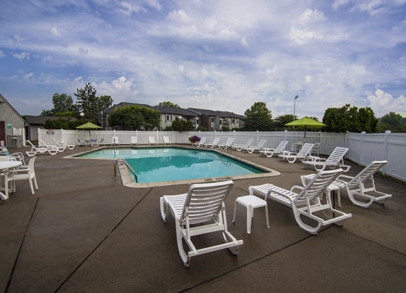 Heated Pool and Sundeck  at Three Oaks Apartments, Troy, Michigan