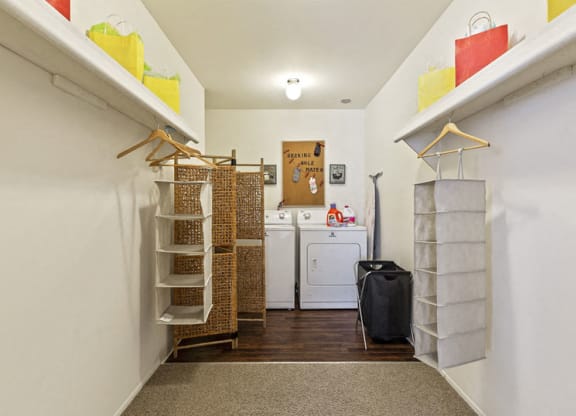 Huge walk in closet at Woodland Villa Apartments near Detroit MI