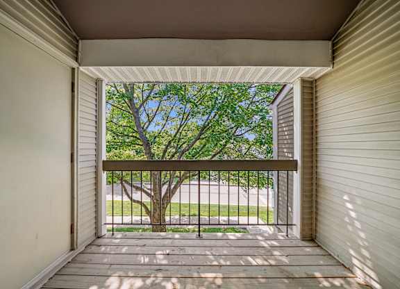 Balcony with view at Park Lane Apartments, Southfield, MI, 48033