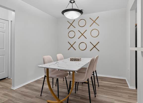 Modern dining room at Park Lane Apartments in Southfield, MI.