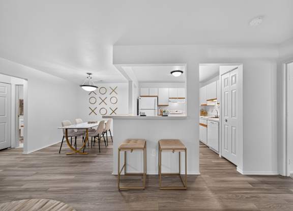 Cozy kitchen and dining room at Park Lane Apartments in Southfield, MI.
