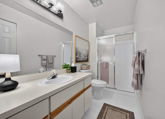 Spacious bathroom with ample storage at Park Lane Apartments in Southfield, MI.