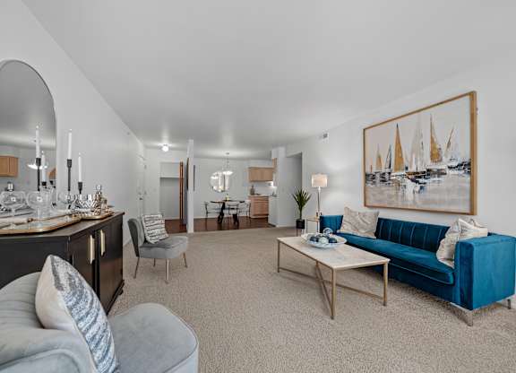 Spacious Living room at Prentiss Pointe Apartments in Harrison Township