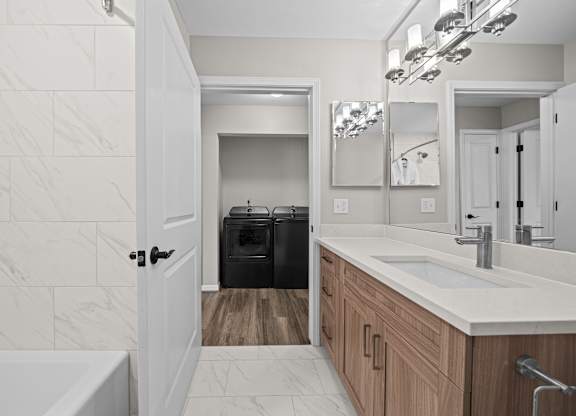 In Home Washer/Dryer at The Reserve at Prentiss Pointe Apartments in Harrison Township