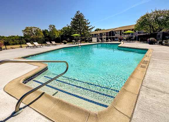 Heated pool at Three Oaks Apartments in Troy, MI