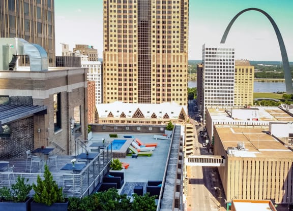 building Rooftop at Arcade Artist Apartments, St Louis, MO