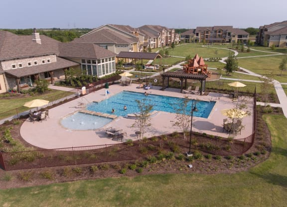 Aerial Pool View at Cypress Creek at Parker Blvd, Royse City