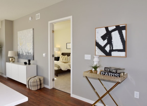 Living room at 1500 Nicollet Apartment Homes, Minnesota, 55403