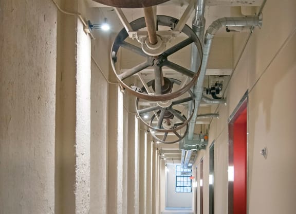 Hallway _Wheels at A-Mill Artist Lofts, Minneapolis, MN