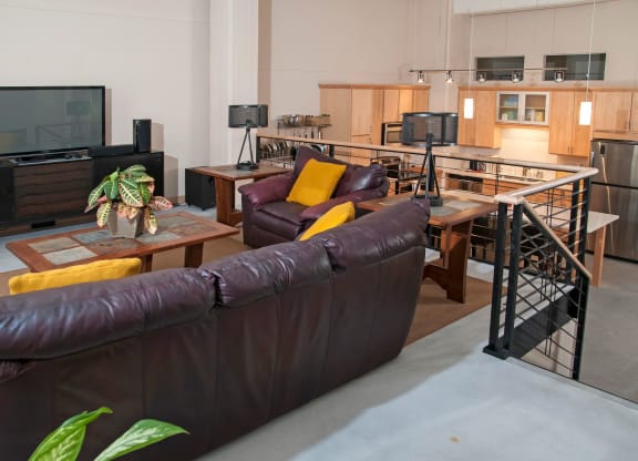 Apartment Living Room and Kitchen  at A-Mill Artist Lofts, Minneapolis