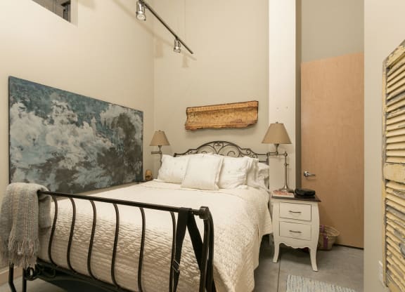 Apartment Bedroom at A-Mill Artist Lofts, Minnesota