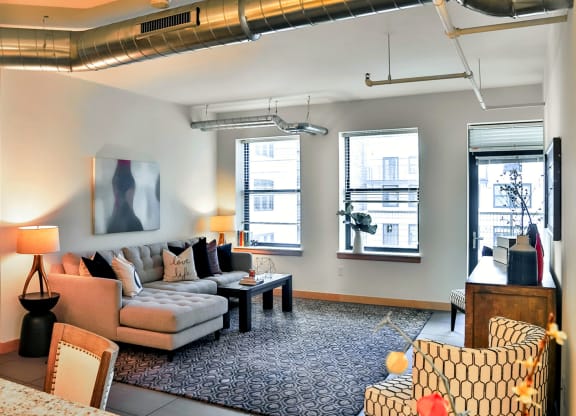 Large Living Room at Arcade Apartments, St Louis, Missouri