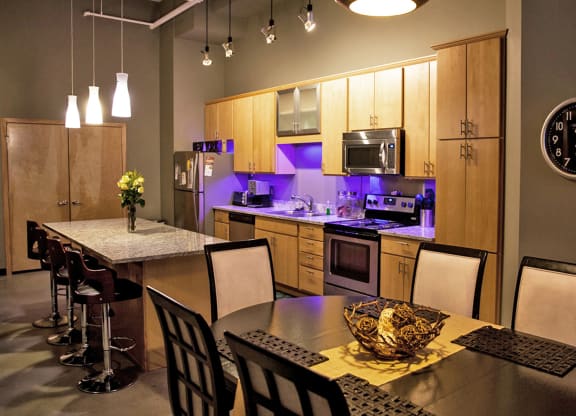 Kitchen with dinning area at Arcade Apartments, St Louis, MO, 63101
