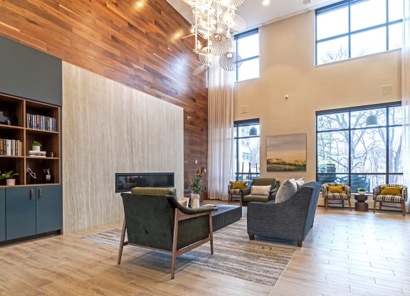 Dominium_Bren Road Station_Community Room area at Bren Road Station 55+ Apartments, Minnetonka