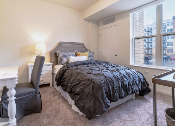 Bedroom at Bren Road Station 55+ Apartments, Minnetonka