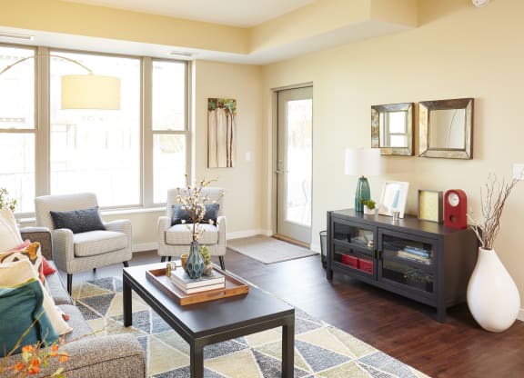 Spacious Living Room at The Cambric Senior Apartments, Minnesota
