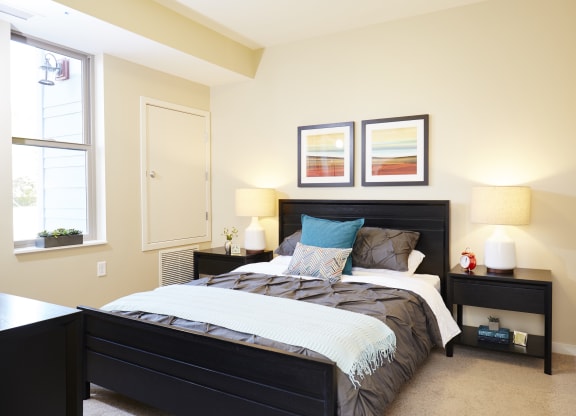 Bedroom at The Cambric Senior Apartments, St. Paul Minnesota
