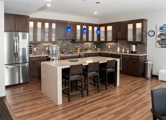 Clubhouse Kitchen at The Cavanagh 55+ Apartments, Crystal