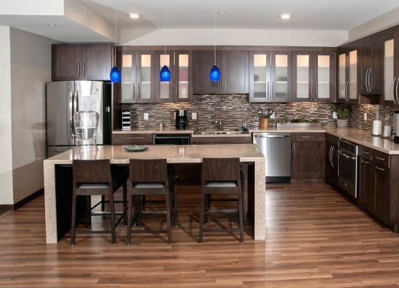 Community Kitchen at The Cavanagh 55+ Apartments, Crystal Minnesota