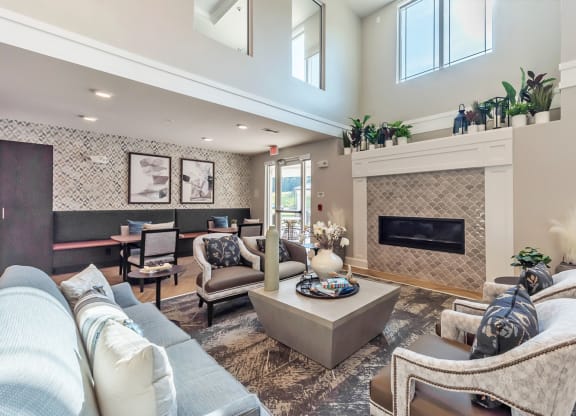 Community Room decor at Covington Crossings 55+ Senior Living, Covington, 30014
