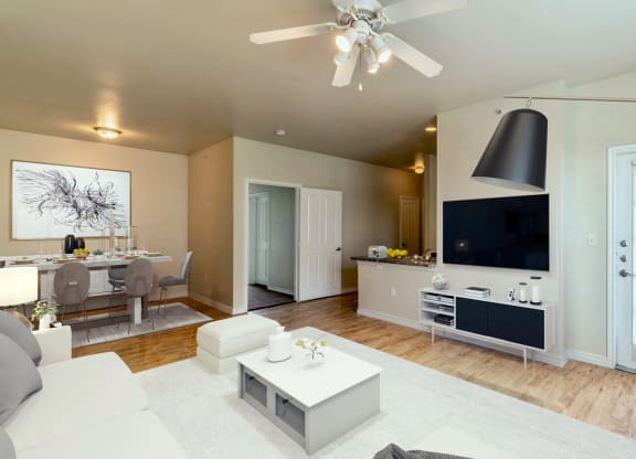 Modern Living Room at Five Mile Creek, Dallas, TX 75224