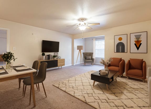 Dominium-Fulton Pointe-Virtually Staged Dining and Living Room