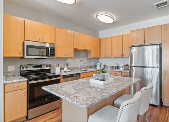 Gourmet Kitchen at Harbor at Twin Lakes 55+ Apartments, Roseville