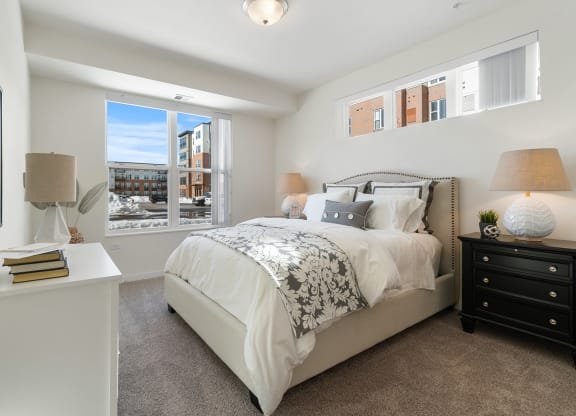 Model Bedroom at Harbor at Twin Lakes 55+ Apartments, Roseville, MN