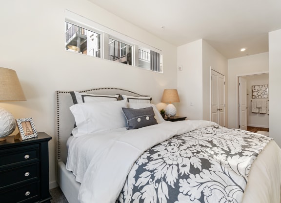 Bedroom With Closet at Harbor at Twin Lakes 55+ Apartments, Roseville